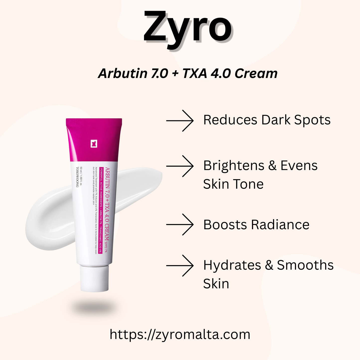 Arbutin 7% + Tranexamic Acid 4% Cream